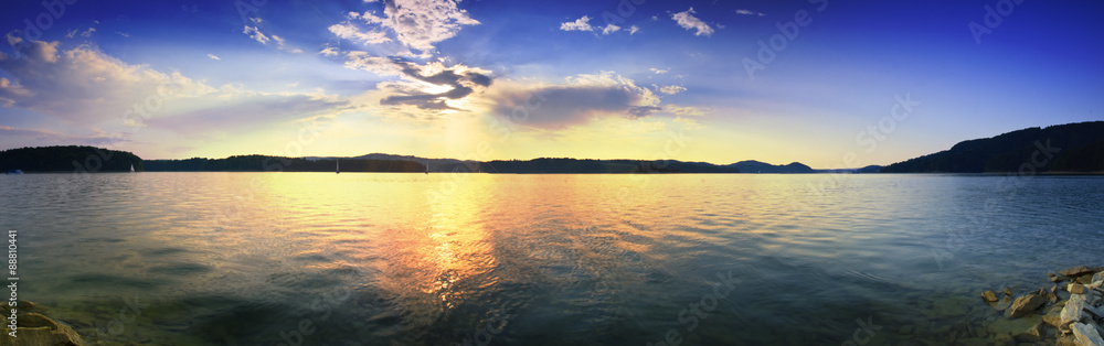 Fototapeta premium Sunset over the lake