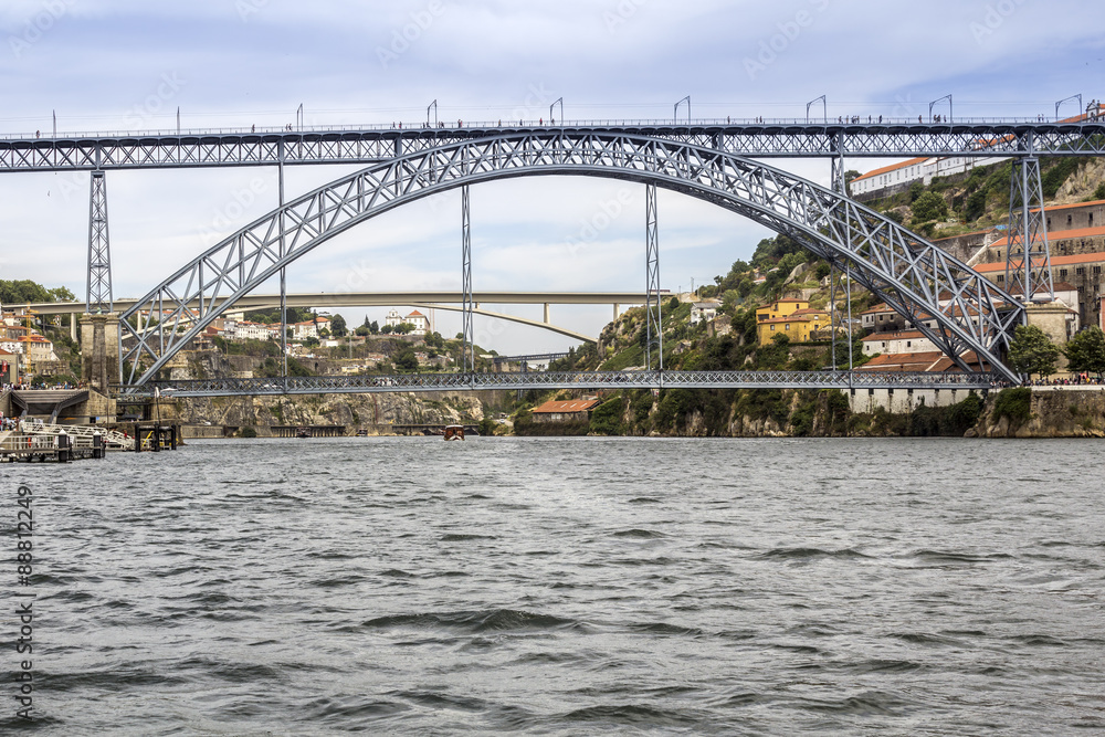 Panoramic from Douro river tour boat view Panoramic from Douro river tour boat view