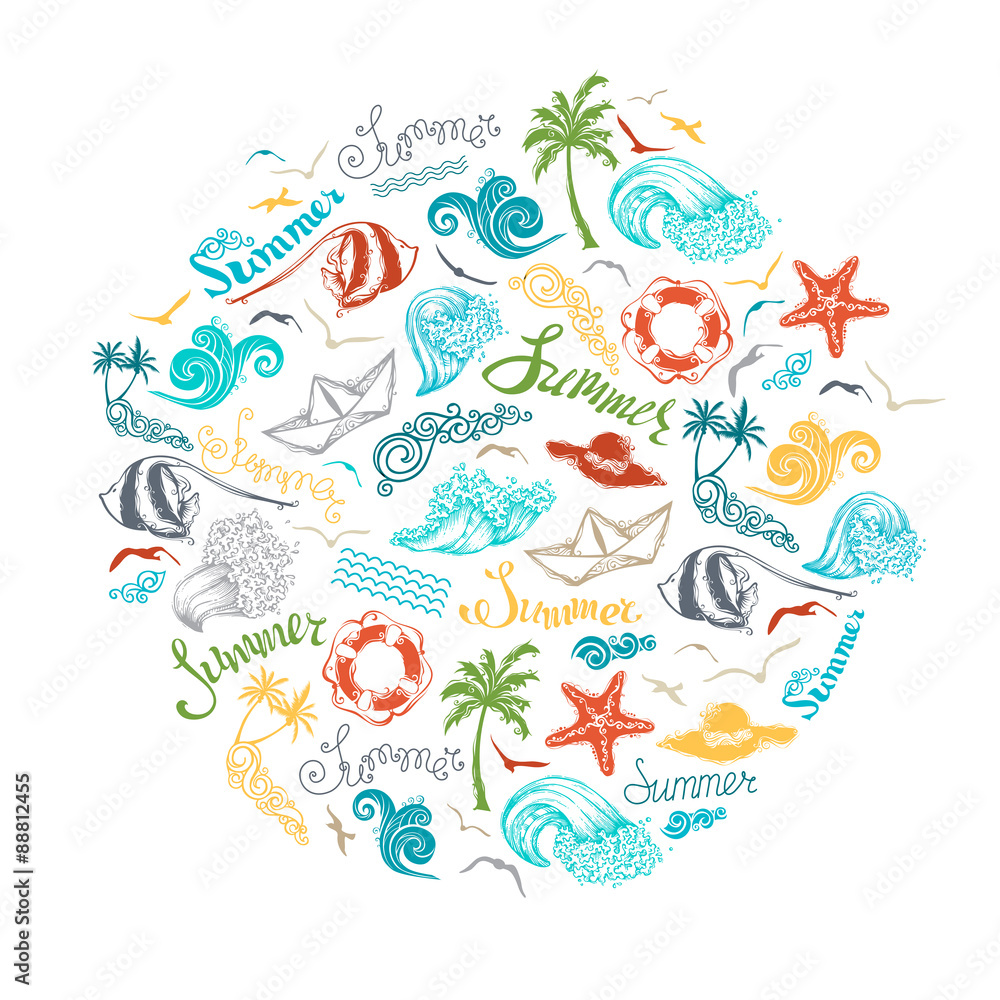 Naklejka premium Bright summer background.