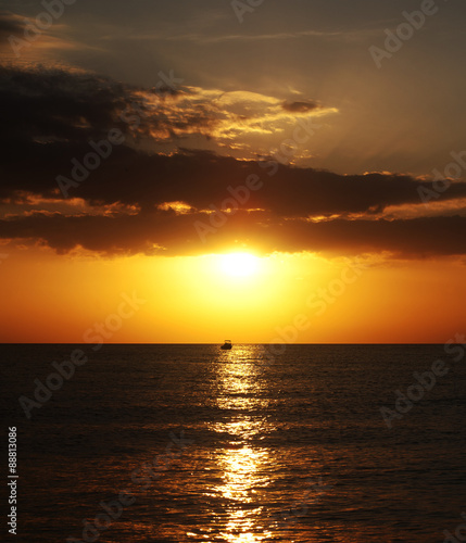 beautiful sunset on the beach in Florida. Florida Keys. Vacation