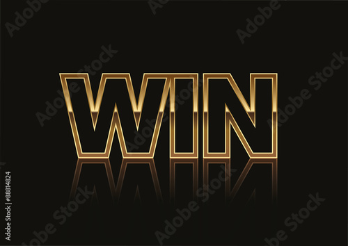 Gold Win Banner in Vector Format