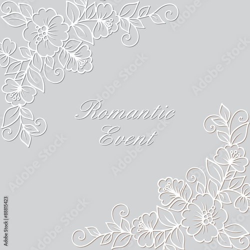 Flower vector ornament frame.