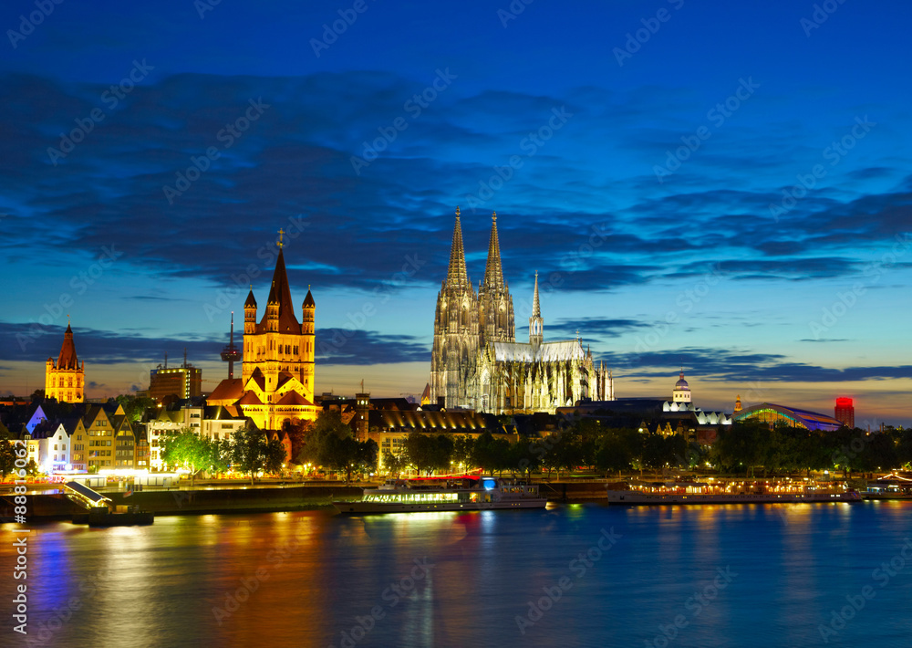 Cologne center in the evening, Germany
