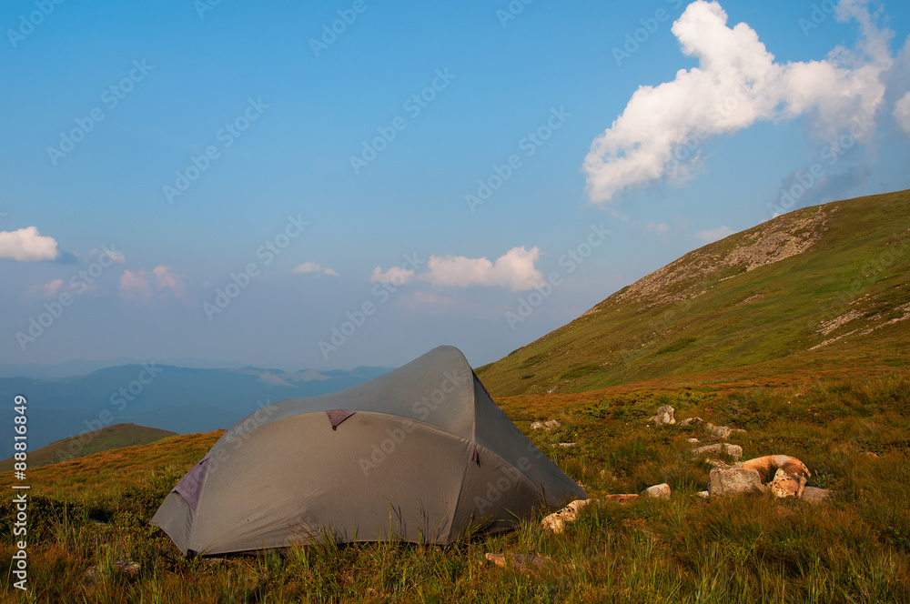 Camping in high mountains