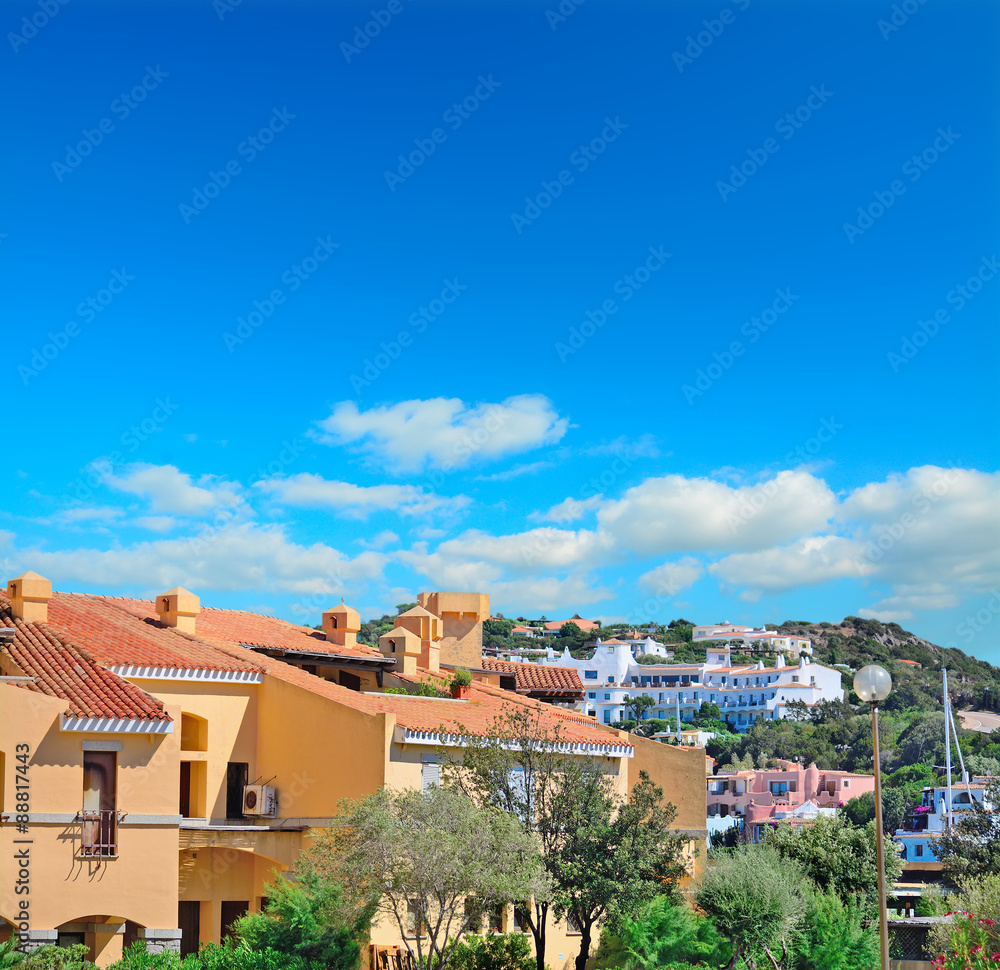 Porto Cervo buildings on a clear day
