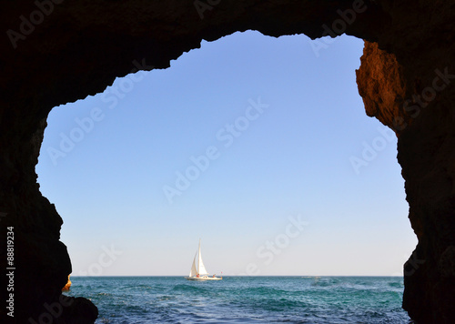 Rock (grotto) in Atlantic ocean, Portugal