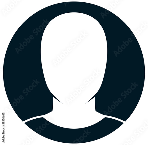 Vector man head isolated on white