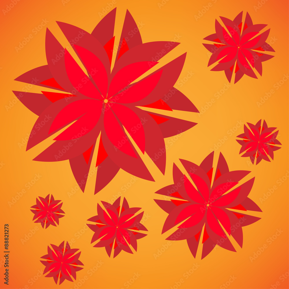 illustration of background with red flowers illustration of background with red flowers