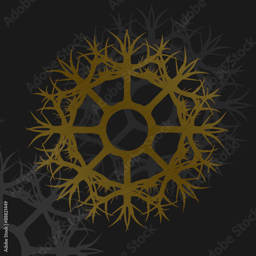 illustration of bronze wheel metallic ornament