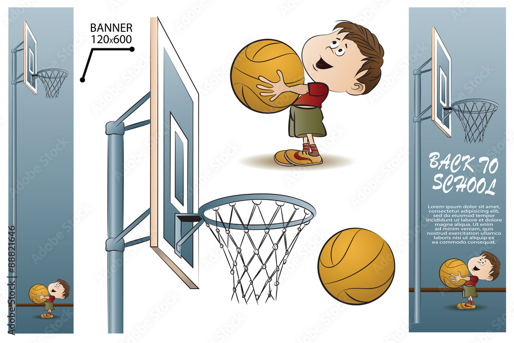 Vector illustration. Scenes from the life of the school.