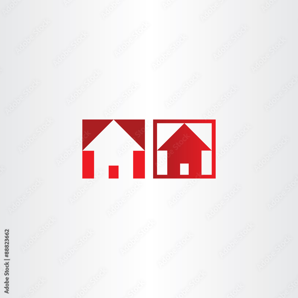 red square icon house real estate red square icon house real estate