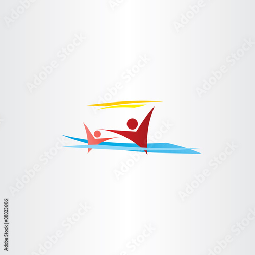 Free Download people in water swimming children on beach - GFXLoad