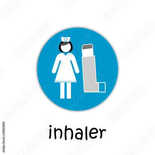 inhaler illustration over color background