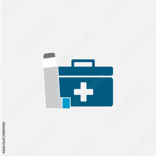 inhaler illustration over color background