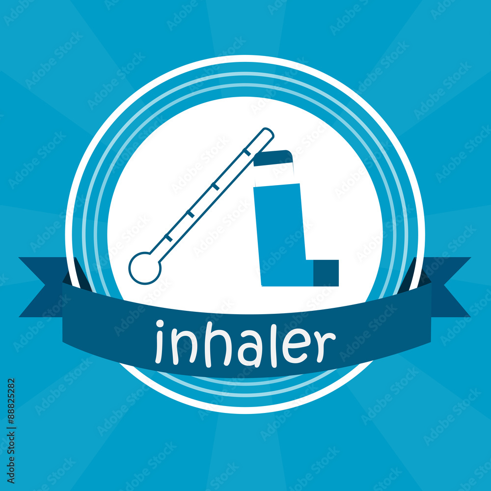 inhaler illustration over blue color background inhaler illustration over blue color background