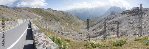 View from Stelvio Pass towards the road leading to it.