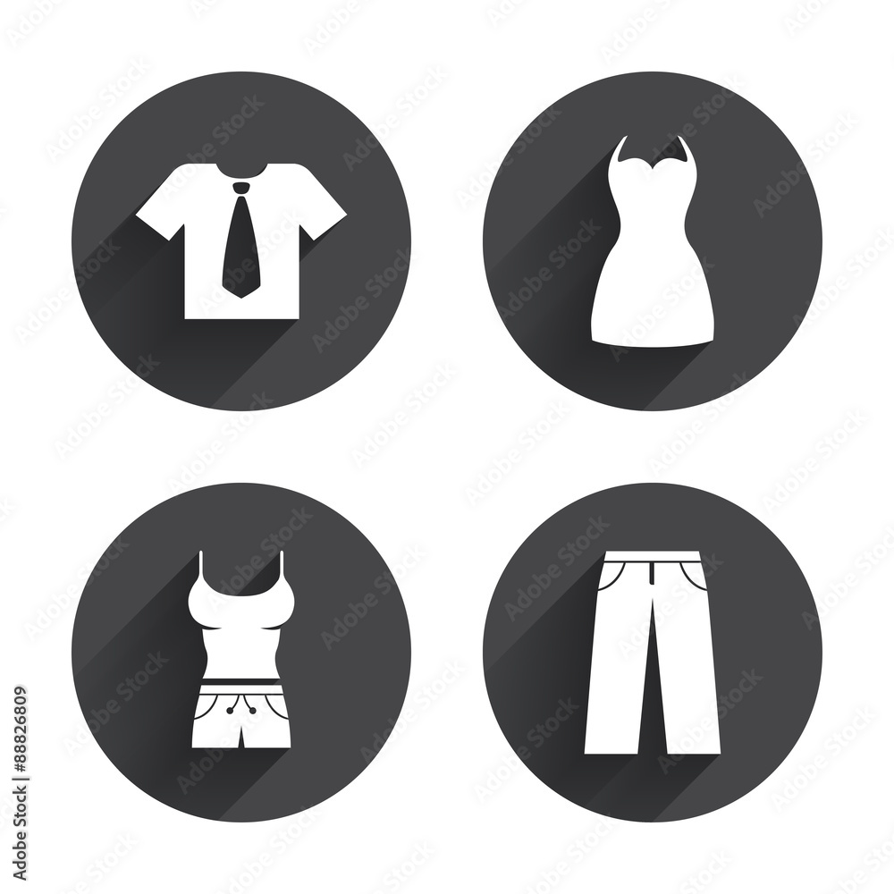 Clothes signs. T-shirt with tie and pants. Clothes signs. T-shirt with tie and pants.