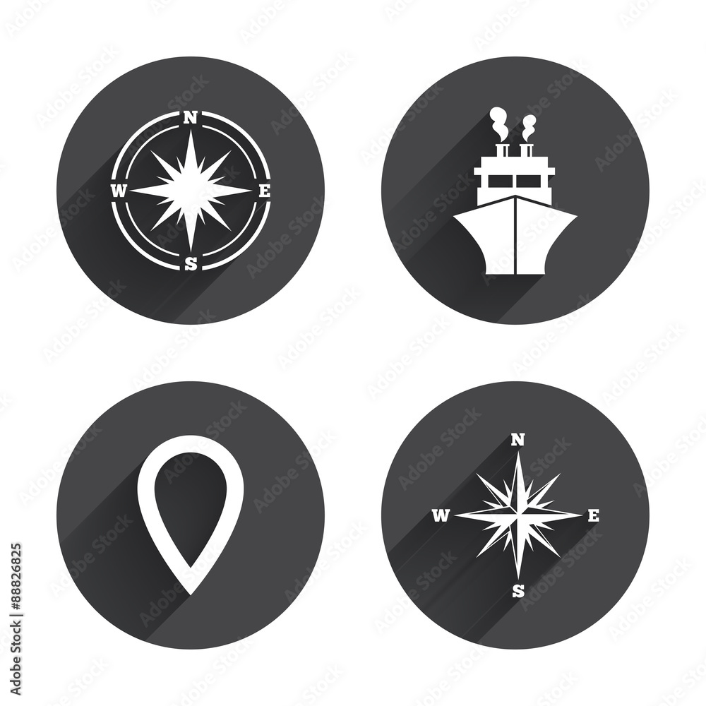 Windrose navigation compass, shipping delivery. Windrose navigation compass, shipping delivery.