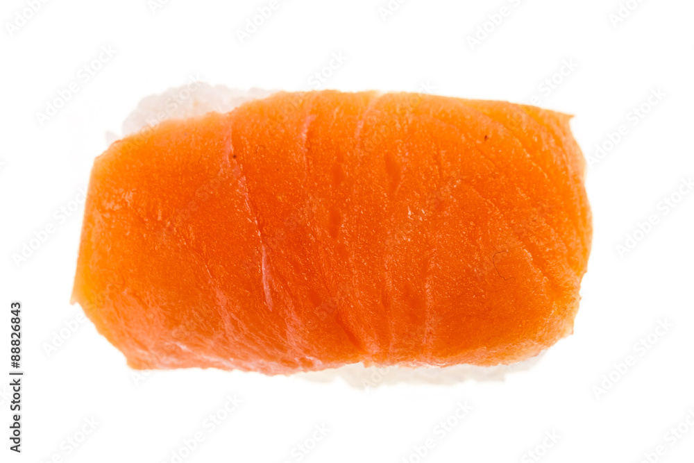 Isolated Salmon nigiri sushi top Isolated Salmon nigiri sushi top