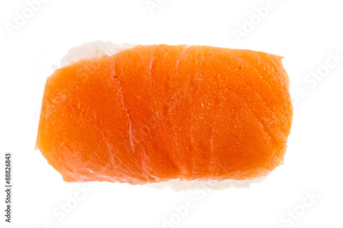 Isolated Salmon nigiri sushi top