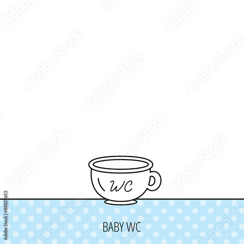 Baby wc pot icon. Child toilet sign.