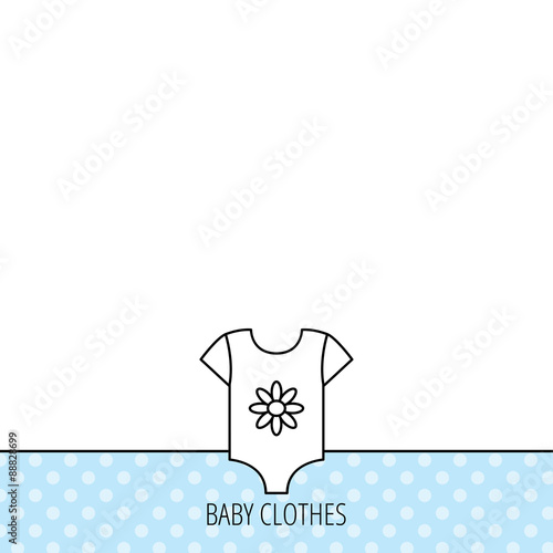 Newborn clothes icon. Baby shirt wear sign.