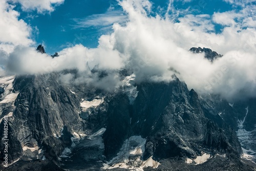 Clloudy Mont Blanc Massif