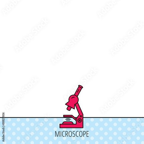 Microscope icon. Medical laboratory equipment.