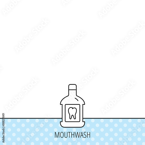 Mouthwash icon. Oral antibacterial liquid sign.