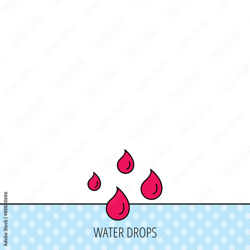 Fototapeta premium Water drops icon. Rain or washing sign.
