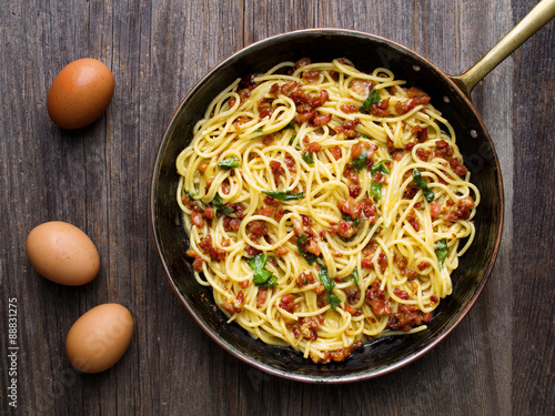 rustic italian  spaghetti carbonara