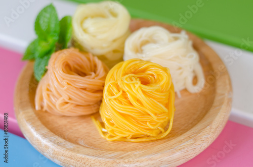 Fermented Rice Flour Noodles/ kanom jeen are fresh rice noodles