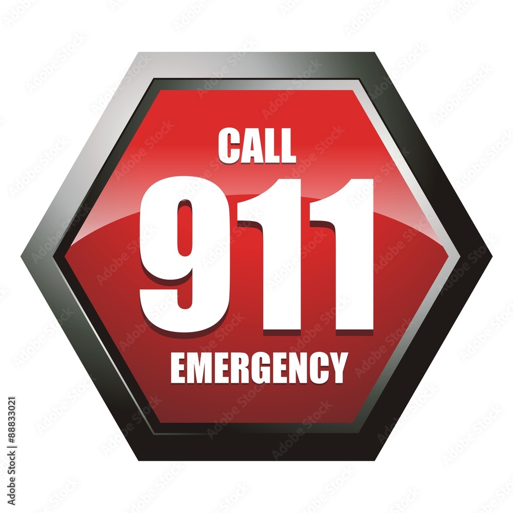 911 Icon Hexagon. emergency signal design, vector illustration 911 Icon Hexagon. emergency signal design, vector illustration