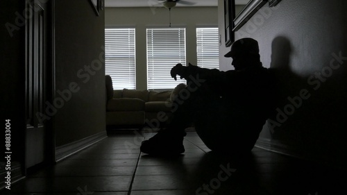 Soldier's silhouette with PTSD, MEDIUM, 4K