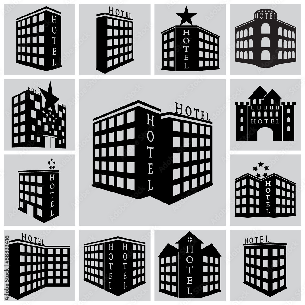 Vector hotel icons set
