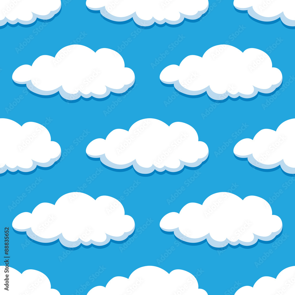 Summer cloudy sky seamless pattern