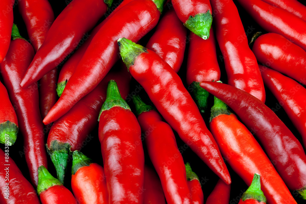 Small Red Chilli Peppers Close Up