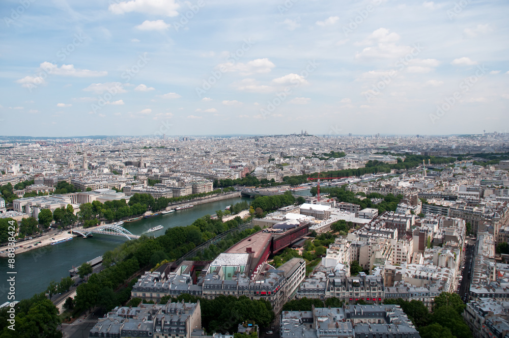 View of the River Seine, captured from  the Eiffel Tower, Paris