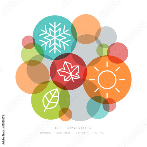 four seasons icon symbol vector