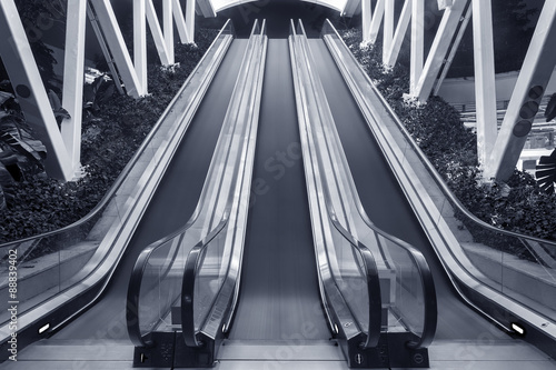 escalator and stairway of contemporary building