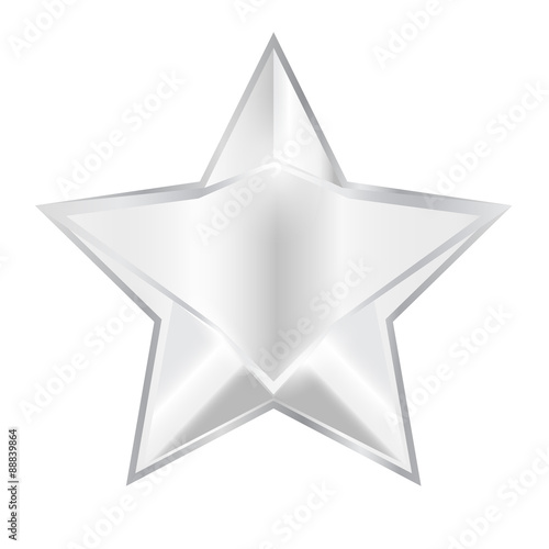 3d star vector illustration symbol silver