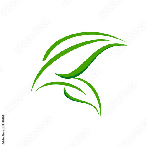 green leaf symbol vector illustration icon