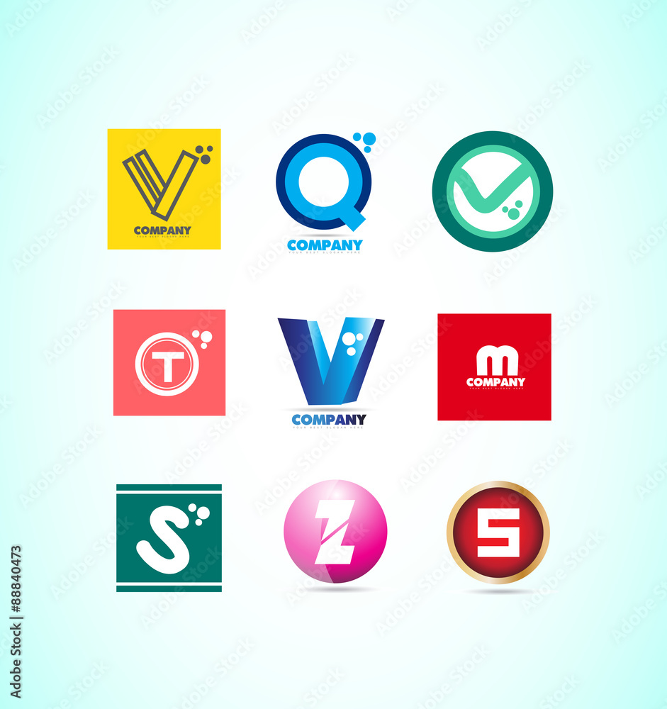 Alphabet letter logo set