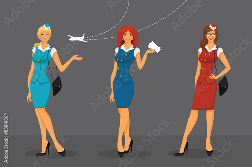 Girl in stewardess uniform