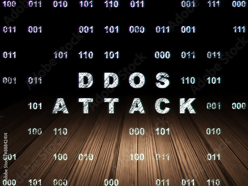 Privacy concept: DDOS Attack in grunge dark room