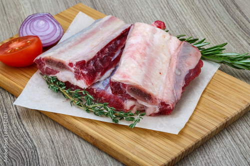 Raw beef ribs
