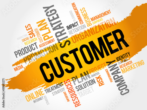 Word Cloud with Customer related tags, business concept