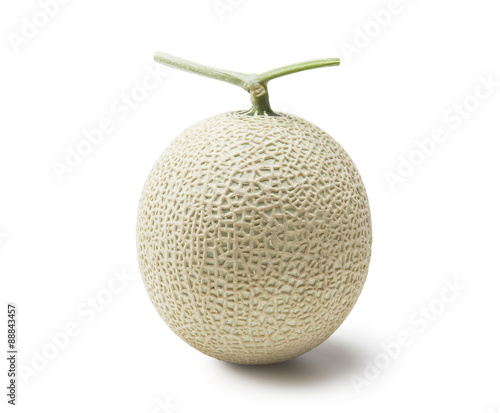 A juicy honeydew melon from Japan on a white background...
