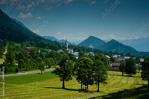 The small town of Ramsau am Dachstein, Alps mountains, Austria.