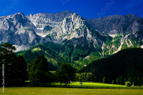 The countryside around the town of Ramsau am Dachstein, Austria.